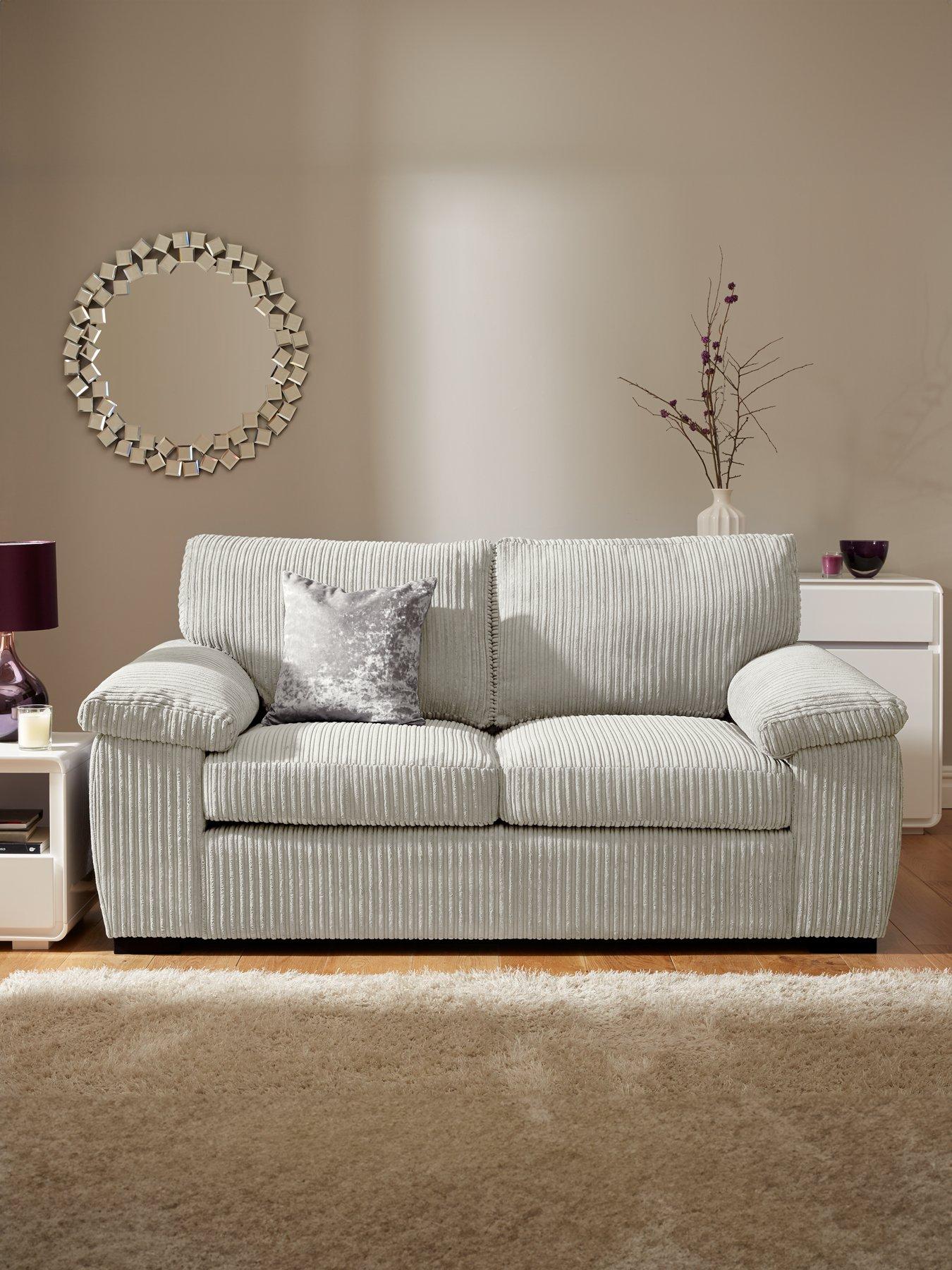 Product photograph of Amalfi Standard 2 Seater Fabric Sofa - Silver from very.co.uk
