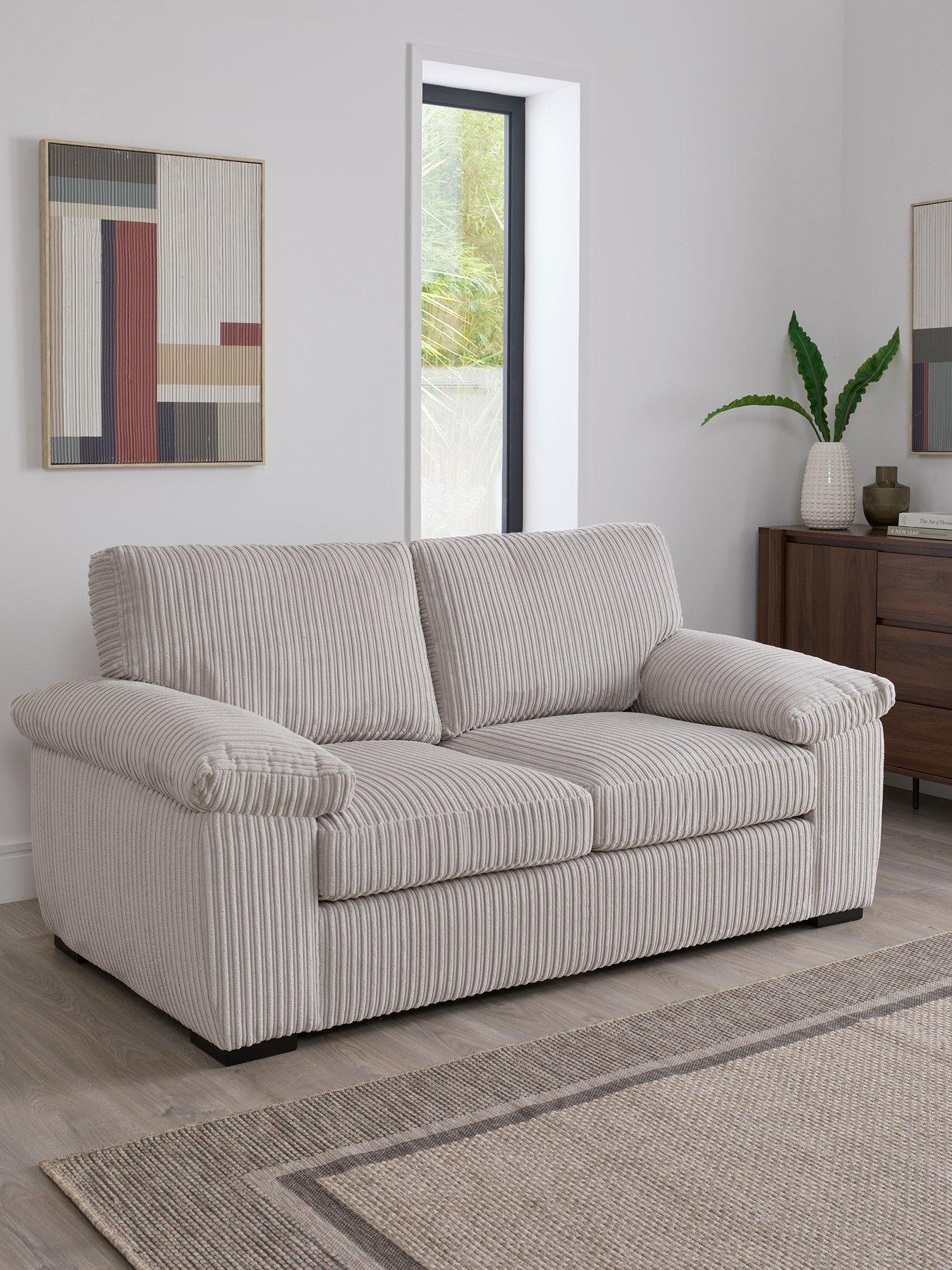 Very Home Amalfi Standard Back Fabric 2 Seater Sofa - Silver - FSC® Certified
