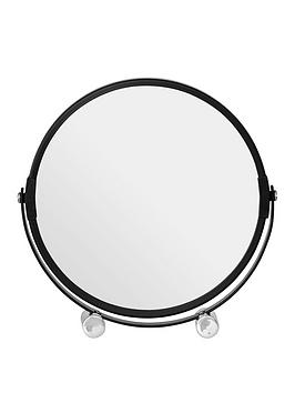 Product photograph of Premier Housewares Black Metal Magnifying Shaving Mirror from very.co.uk