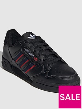 adidas-originals-unisex-junior-continental-80-stripes-trainers-blackred