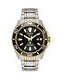 citizen-promaster-black-dial-stainlesssteel-and-gold-tone-mens-bracelet-watchfront