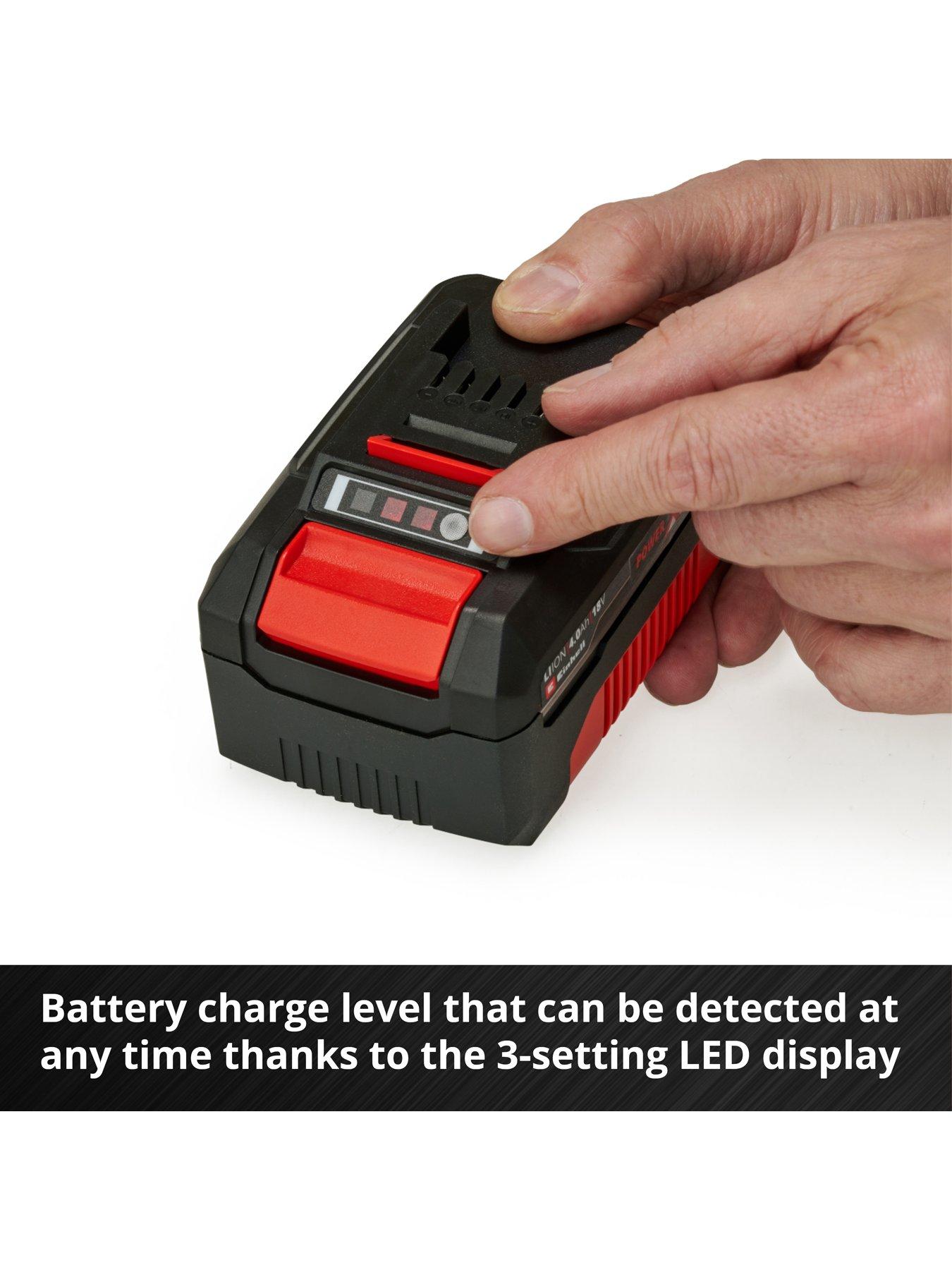 Einhell Genuine Power X-Change 18v Cordless Battery Charger and Li-Ion  Batteries 3ah