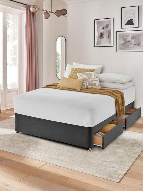 silentnight-velvet-base-only-velvet-divan-bed-with-storage-options-headboard-not-included