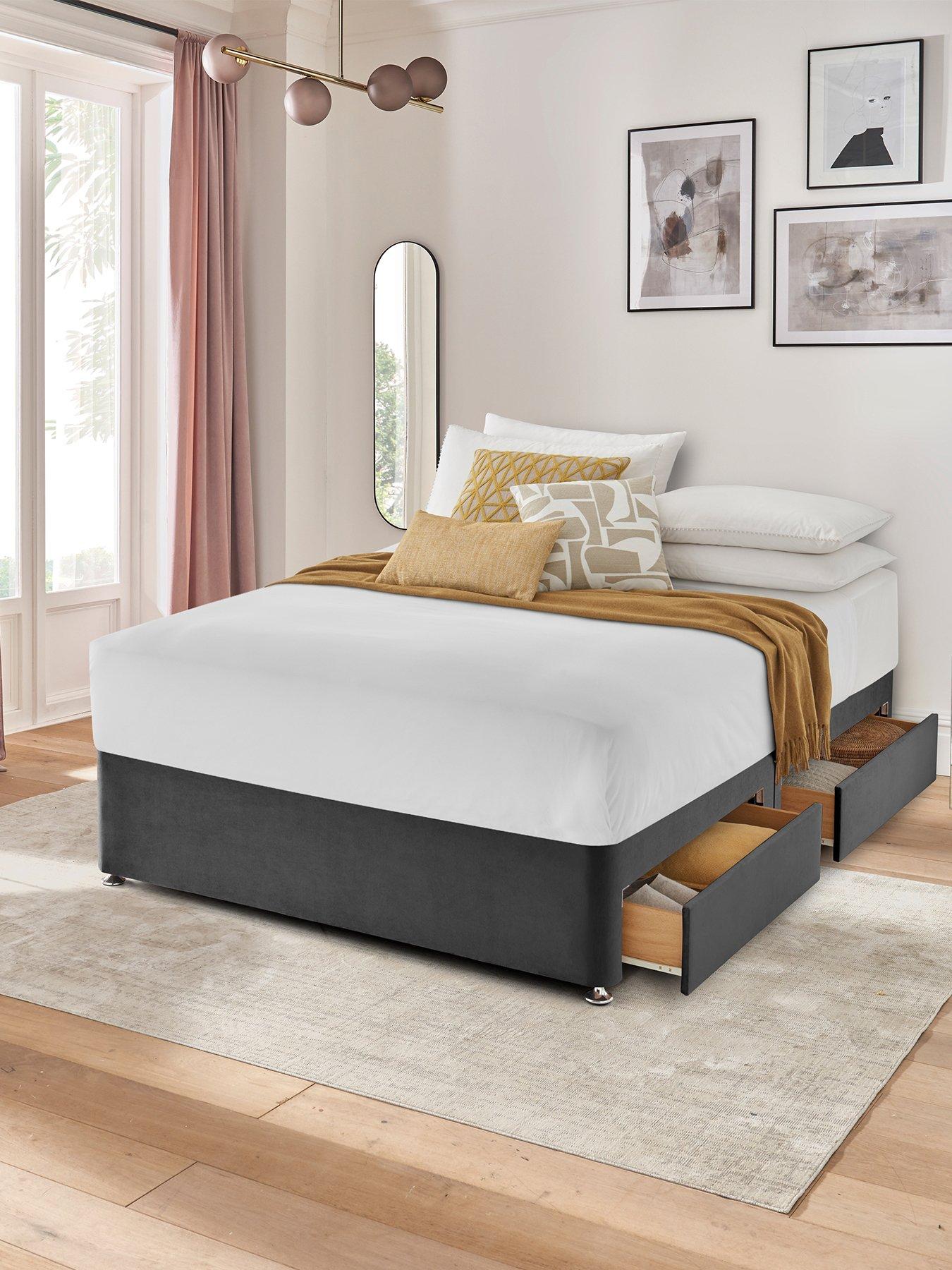 Silentnight Velvet Base Only Velvet Divan Bed with Storage Options
