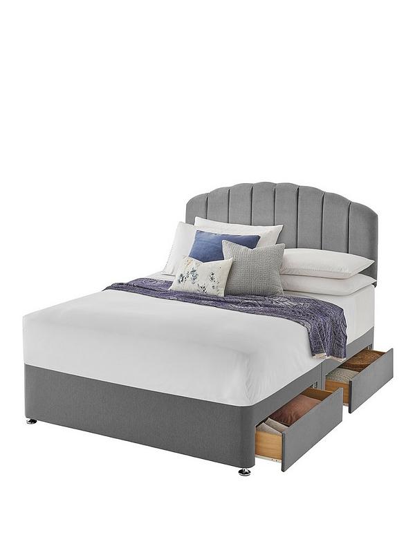 Silentnight Fabric Divan Bed With, Divan Bed With Storage And Headboard