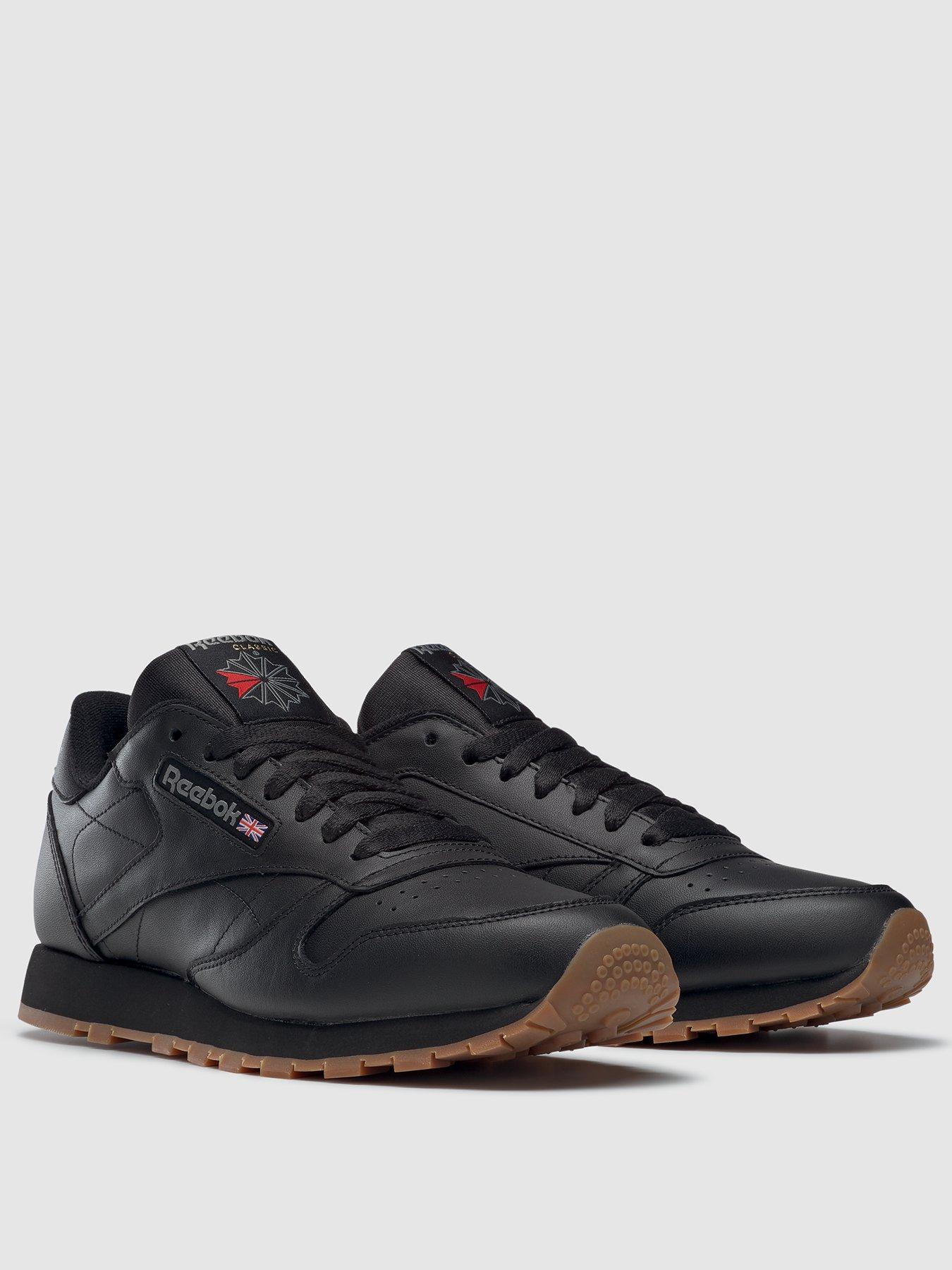 mens black reebok classic trainers