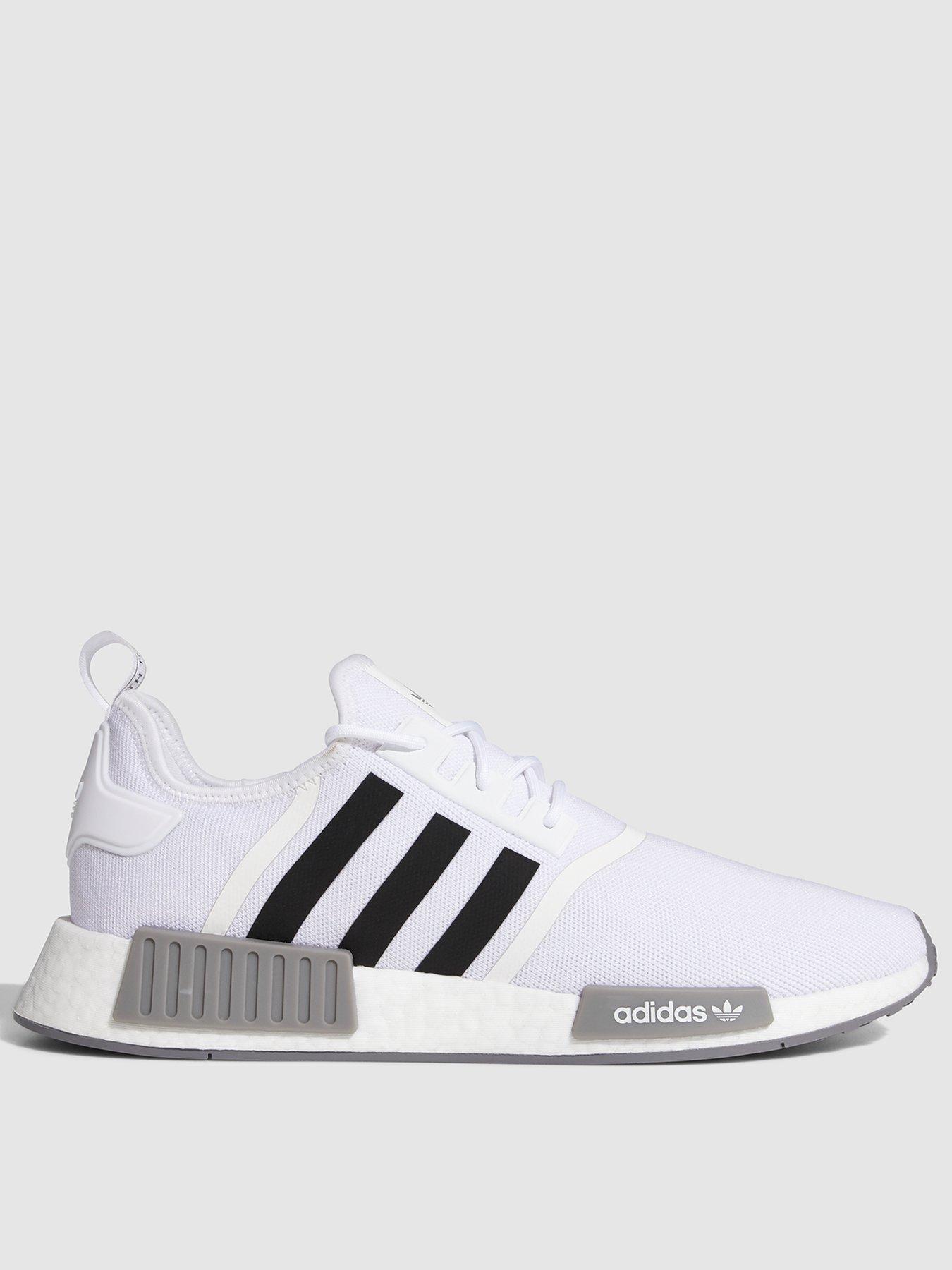 adidas Originals NMD R1 Trainers White Black Very