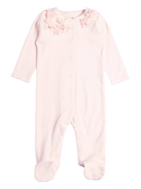 mamas-papas-baby-girls-3d-flower-sleepsuit-pink
