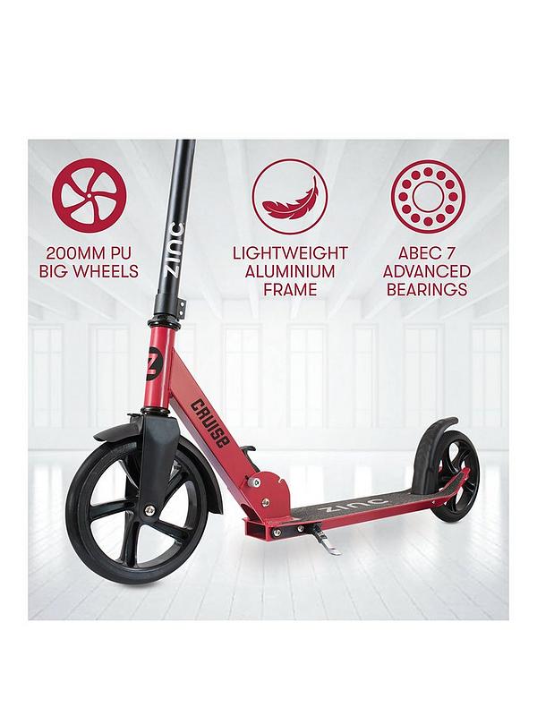 Image 2 of 6 of Zinc big wheeled folding cruise scooter - Red
