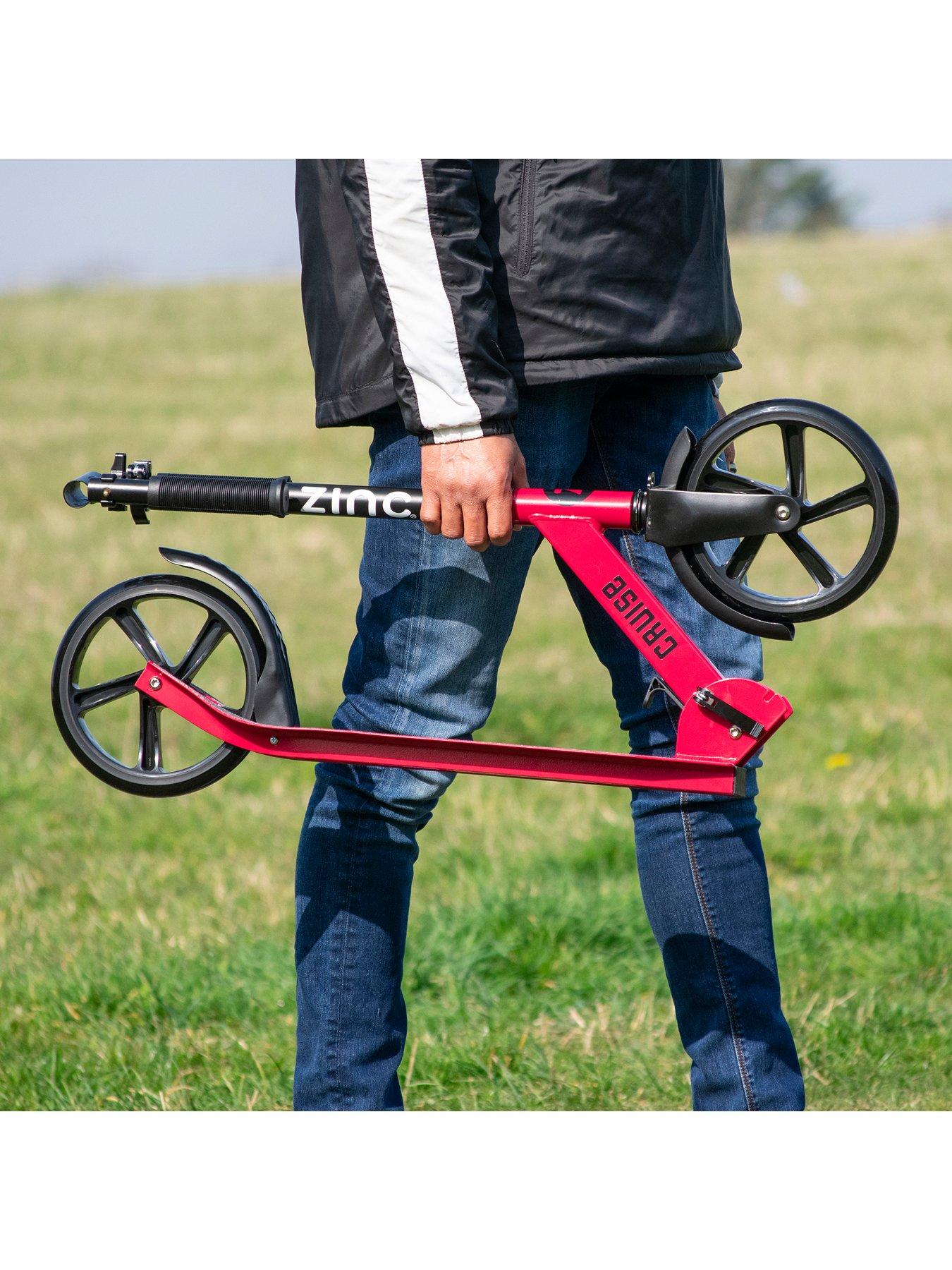 Image 6 of 6 of Zinc big wheeled folding cruise scooter - Red