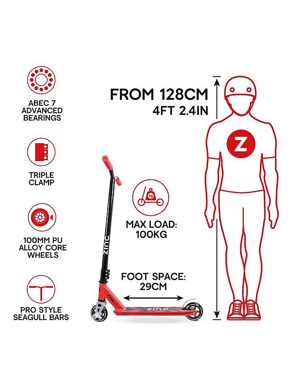 Image 7 of 7 of Zinc Icon 2.0 Stunt Scooter - Red / Black