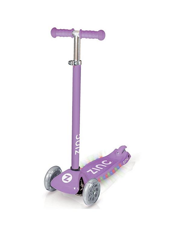 Image 1 of 4 of Zinc three wheeled non folding light up superstar scooter - Purple