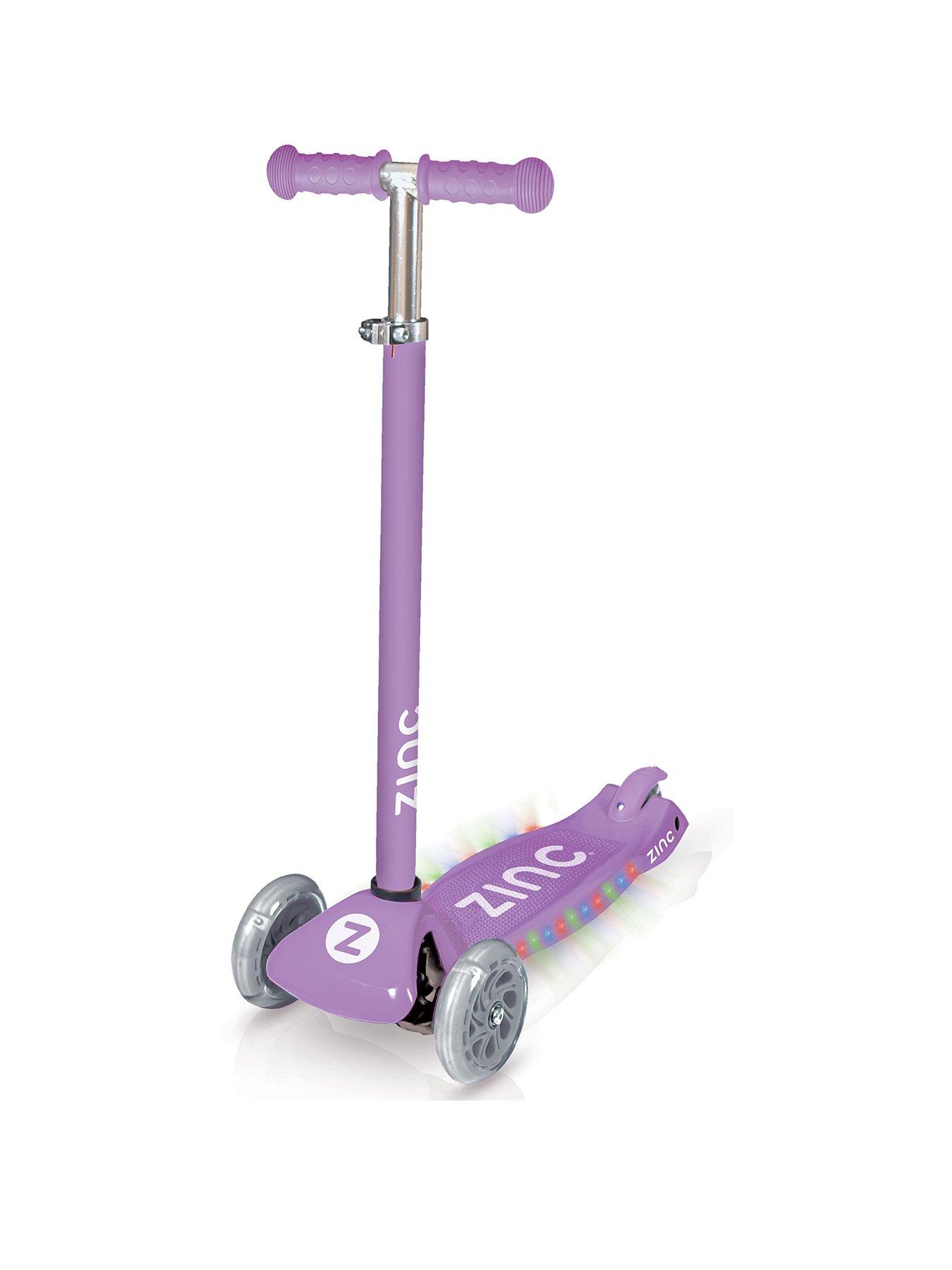 three wheeled non folding light up superstar scooter Purple