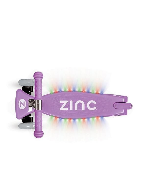 Image 3 of 4 of Zinc three wheeled non folding light up superstar scooter - Purple