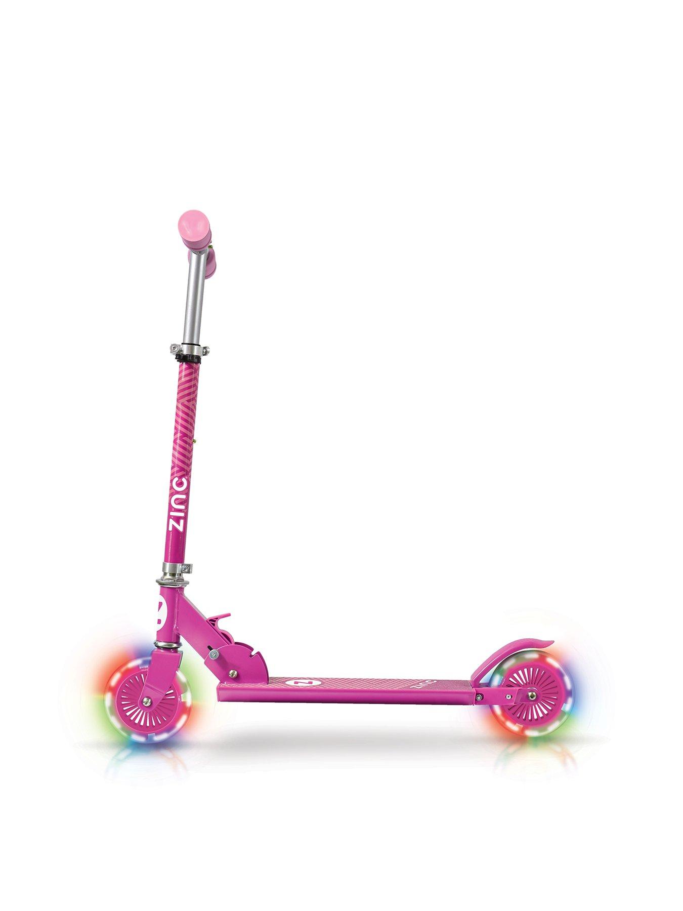 two wheeled folding light up flash scooter Pink