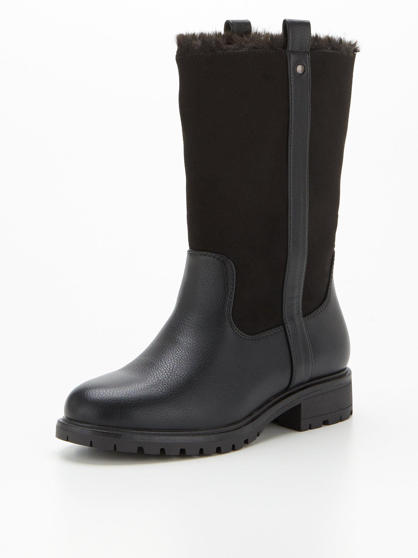 wide fit fur lined boots