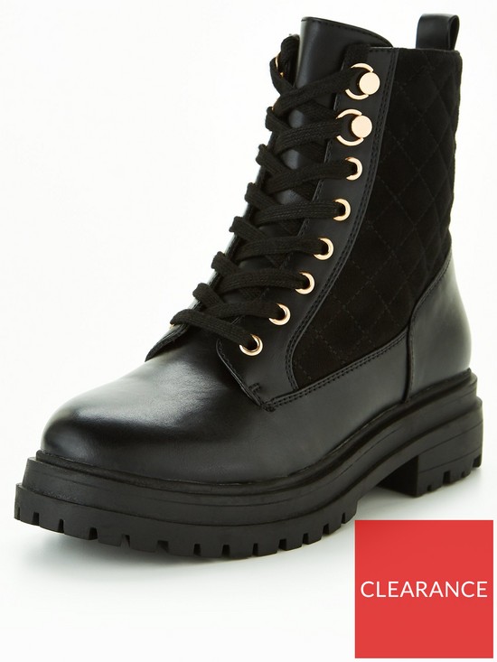 front image of v-by-very-lace-up-boot-black