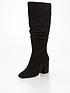  image of v-by-very-wide-fit-block-heel-slouch-knee-boot-black