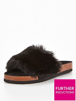 v-by-very-faux-fur-slider-slipper-black