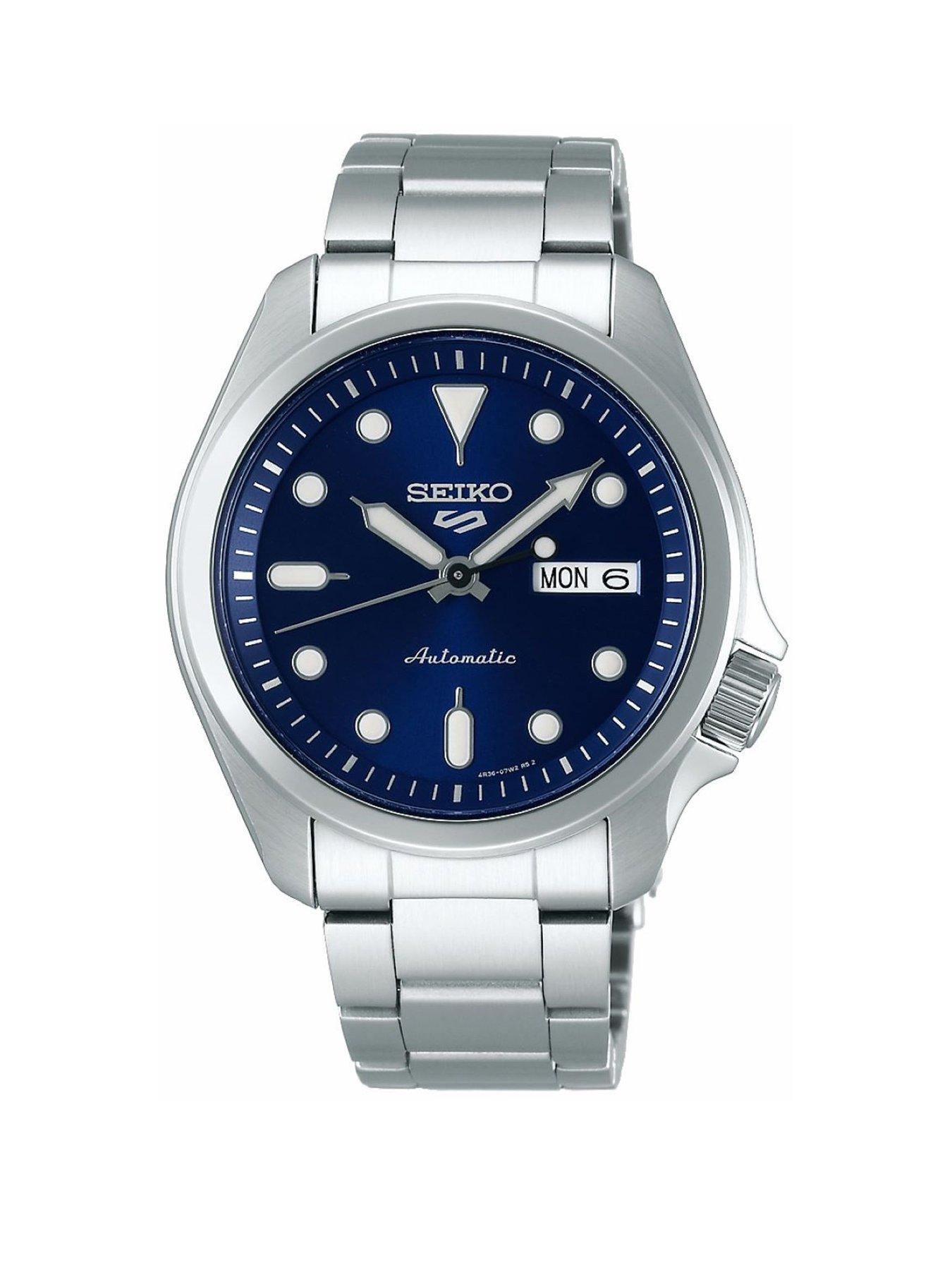  Sport Blue Date Dial Stainless Steel Bracelet Watch