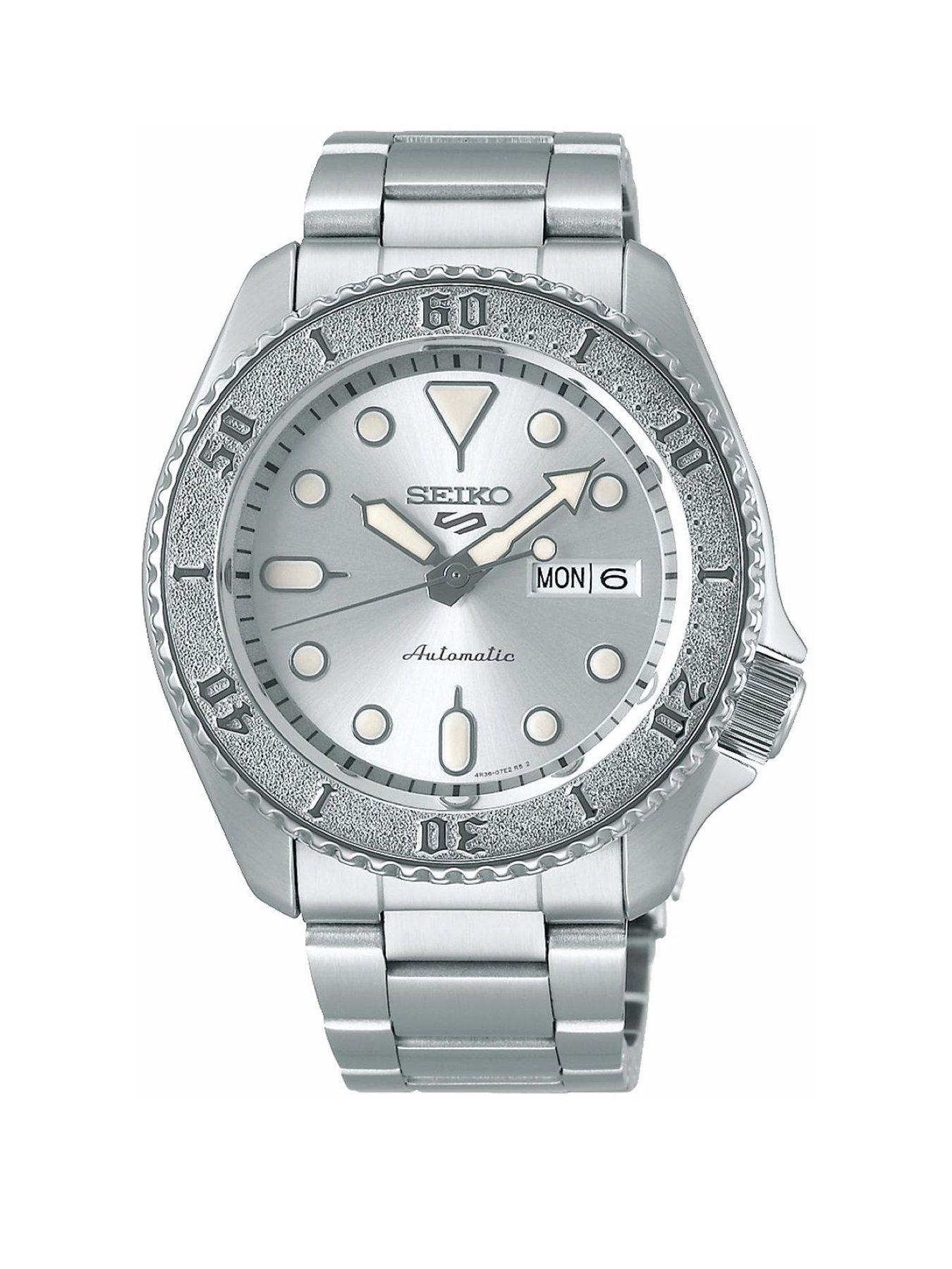 Men Sport Silver Tone Dial Stainless Steel Bracelet Watch