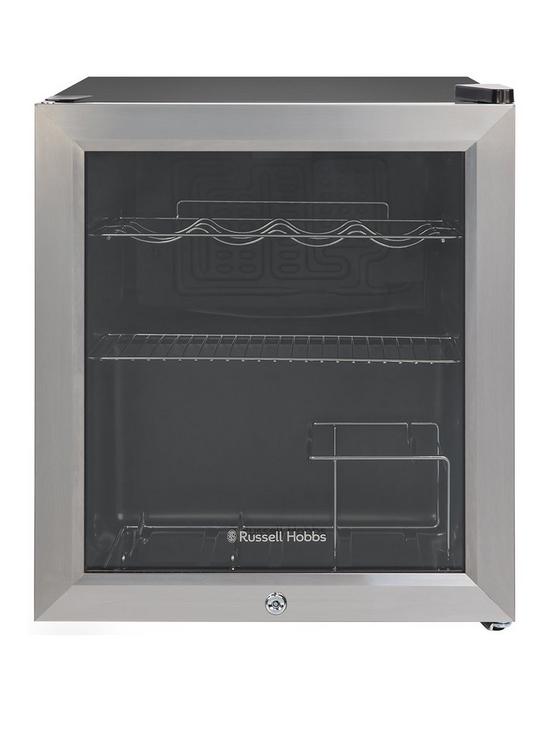 front image of russell-hobbs-rhgwc3ss-c-lck-beer-amp-wine-drinks-mini-fridge-with-locknbsp--stainless-steel