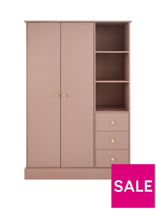 front image of hermione-2-door-3-drawer-3-shelf-wardrobe