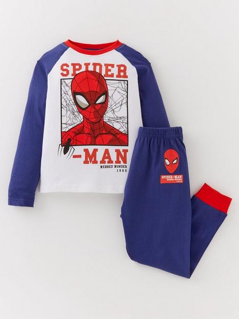 spiderman-boys-spiderman-raglan-pyjamas-navy