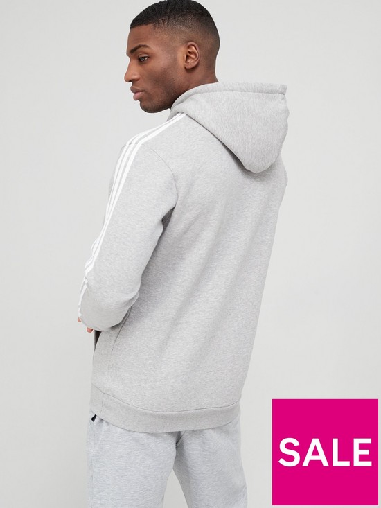 stillFront image of adidas-originals-3-stripe-pullover-hoodie-grey