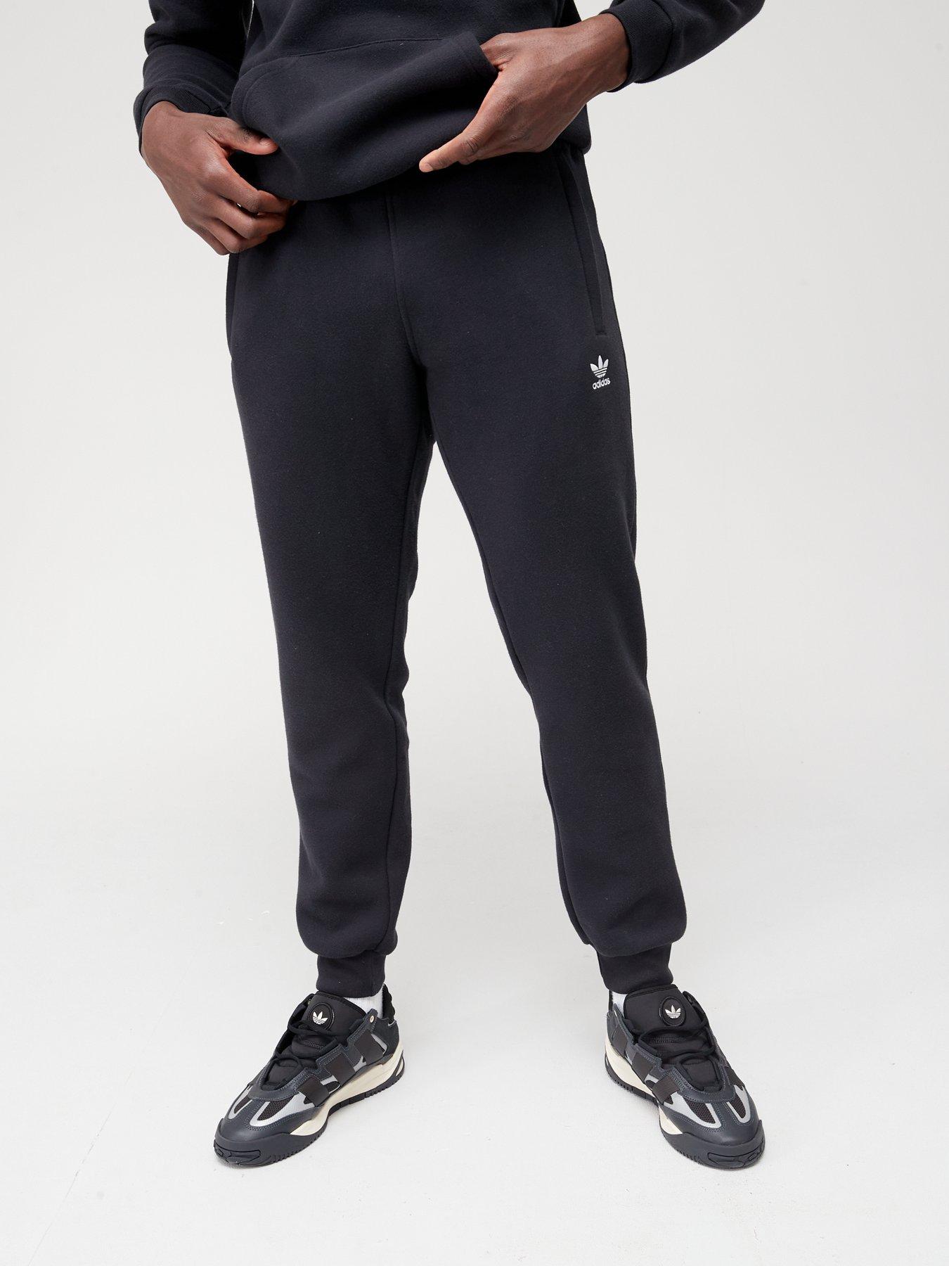 adidas mens joggers black