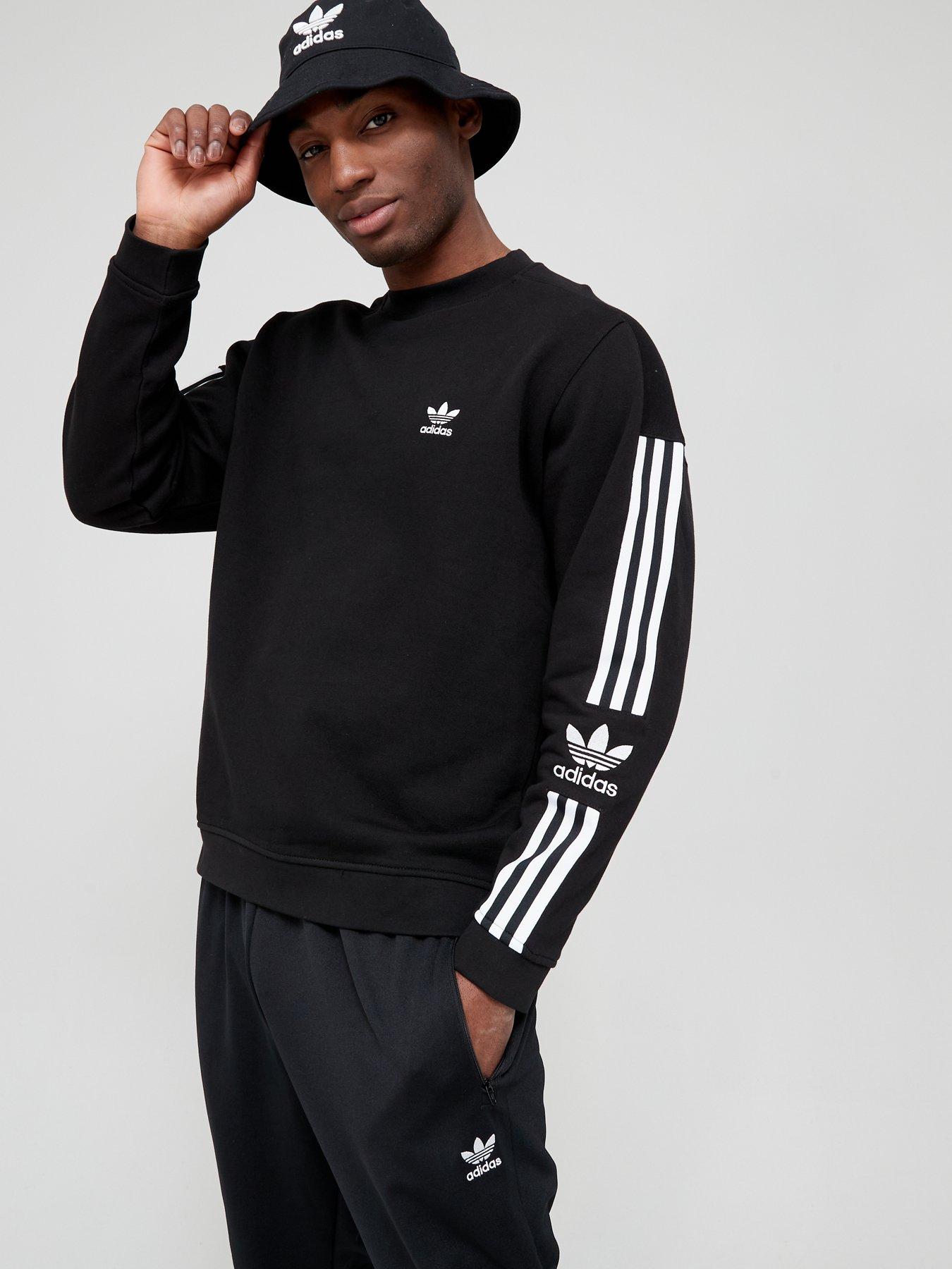 leerplan in het midden van niets klok adidas Originals Lock Up Crew Sweat - Black | very.co.uk