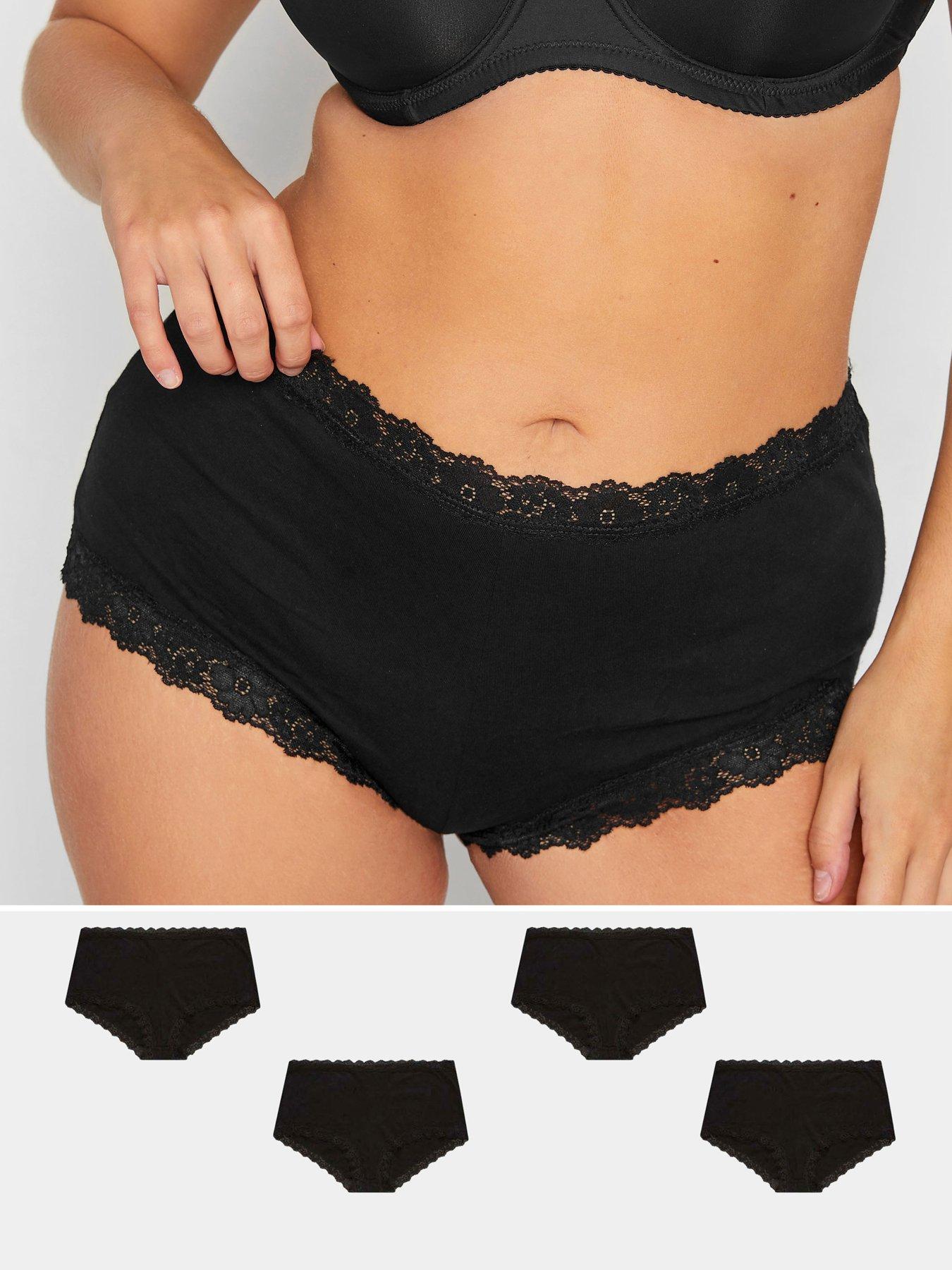 undefined Lace Trim Short (4 Pack) - Black