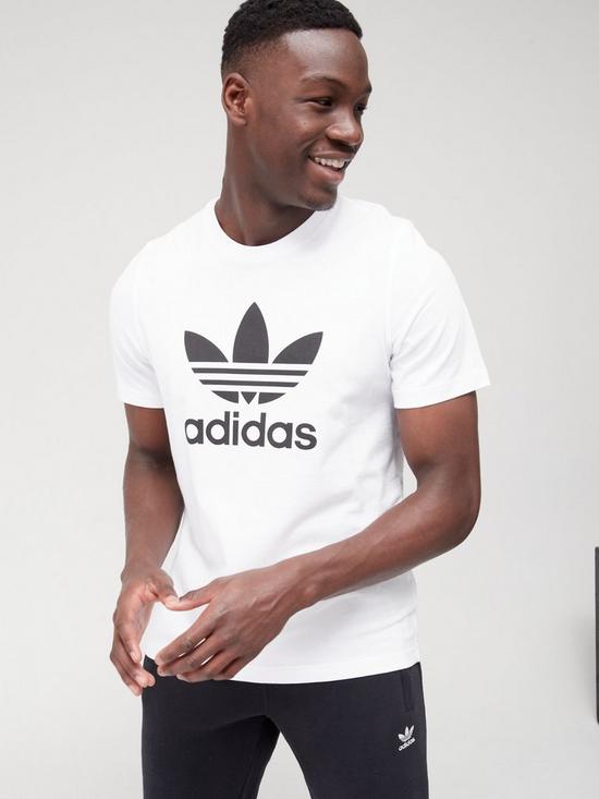 front image of adidas-originals-trefoil-t-shirt-whiteblack