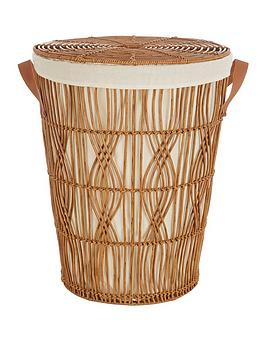 Product photograph of Very Home Round Tapered Rattan Style Laundry Hamper from very.co.uk