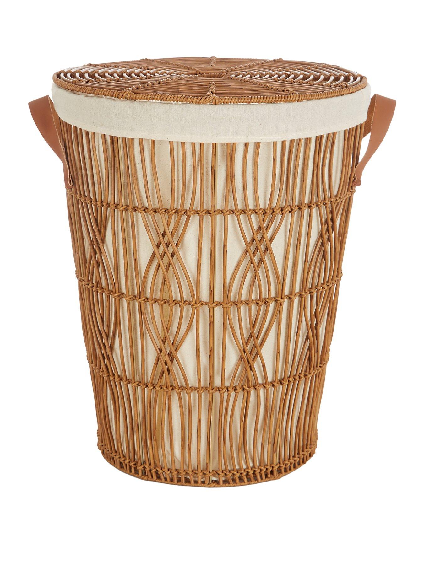 undefined Round Tapered Rattan Style Laundry Hamper