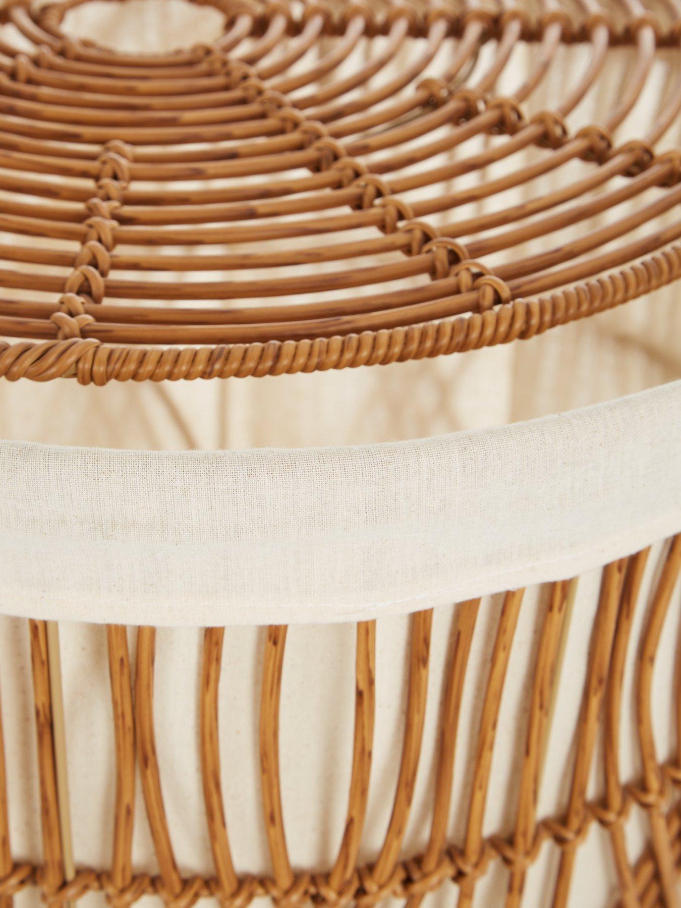 Image 3 of 3 of The Very Collection Round Tapered Rattan Style Laundry Hamper