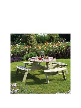Product photograph of Rowlinson Round Picnic Table from very.co.uk