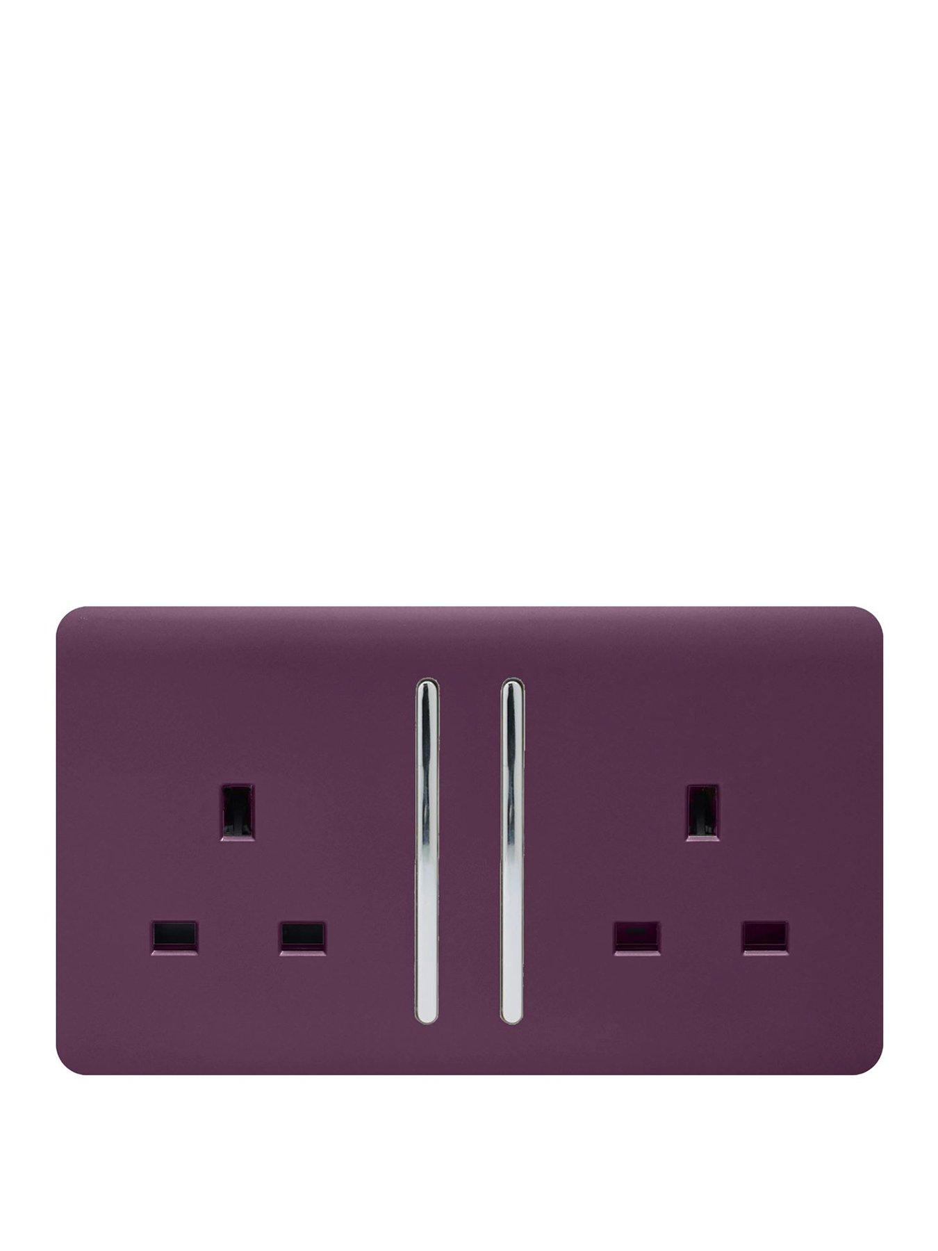 Product photograph of Trendiswitch 2g 13a Switched Socket Plum from very.co.uk