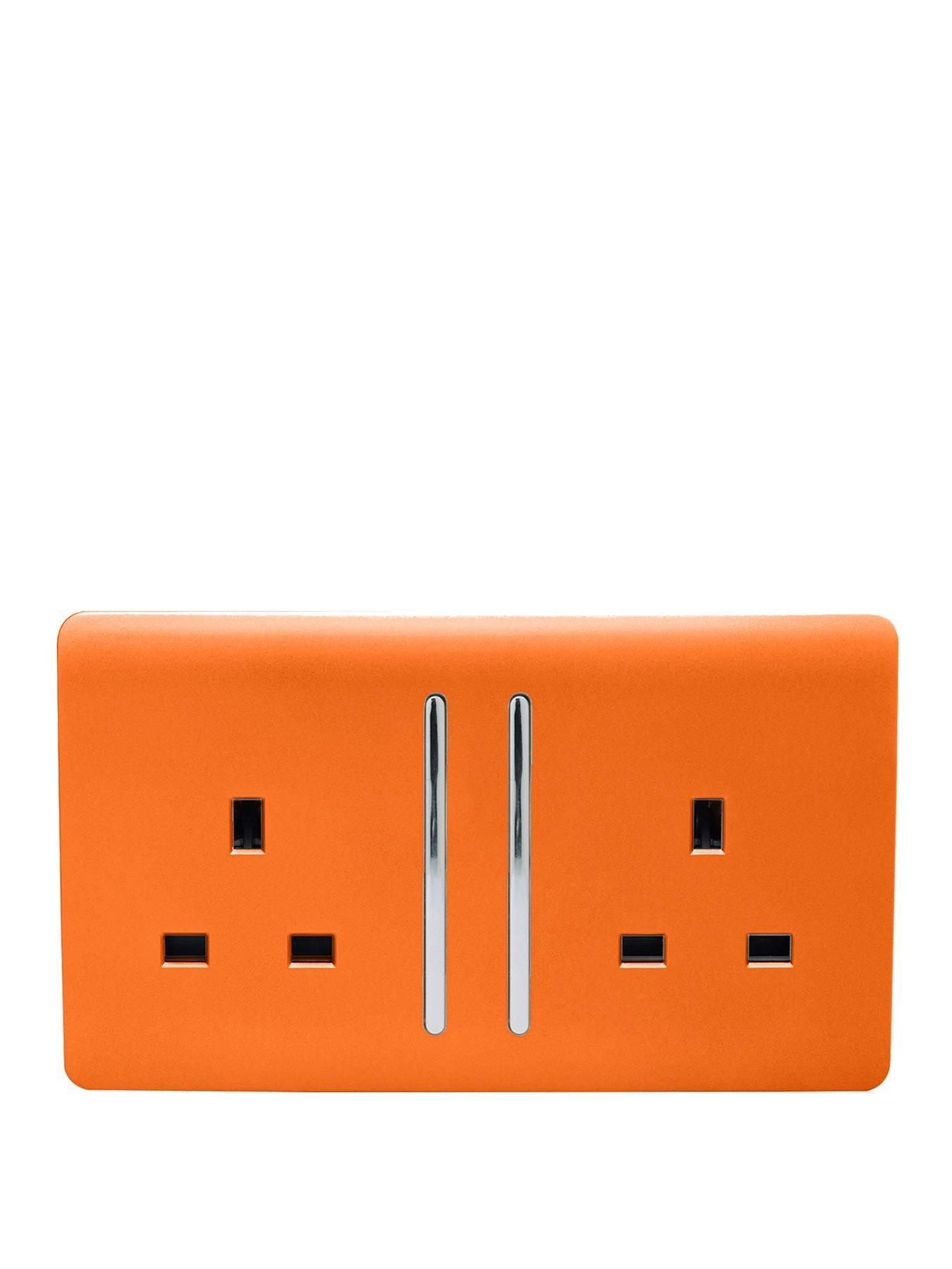 Product photograph of Trendiswitch 2g 13a Switched Socket Orange from very.co.uk
