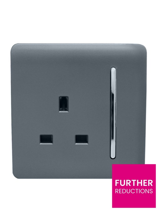front image of trendiswitch-1g-13a-switched-socket-warm-grey
