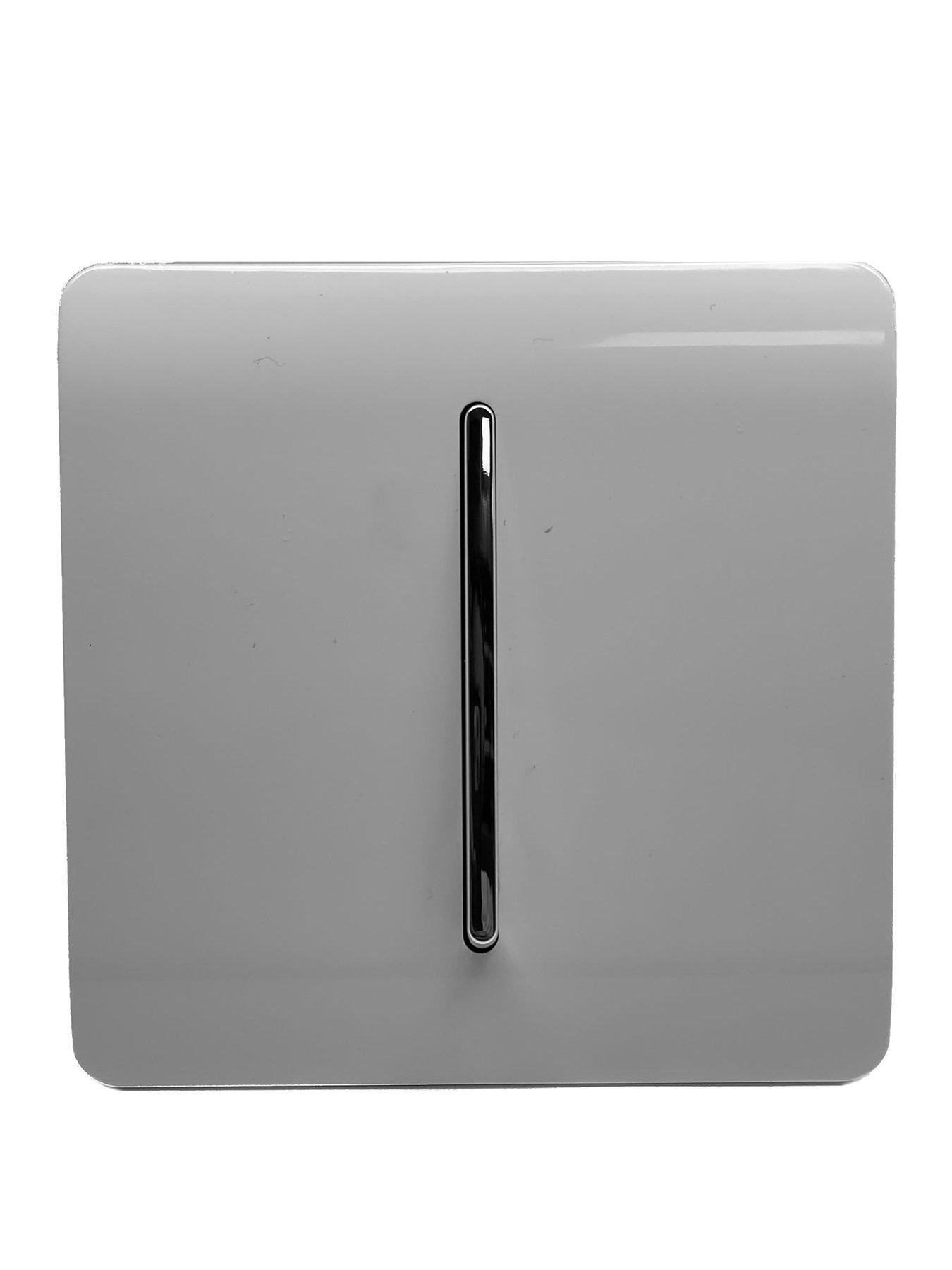 Product photograph of Trendiswitch 1g 2w 10 Amp Light Switch Light Grey Twin Pack from very.co.uk