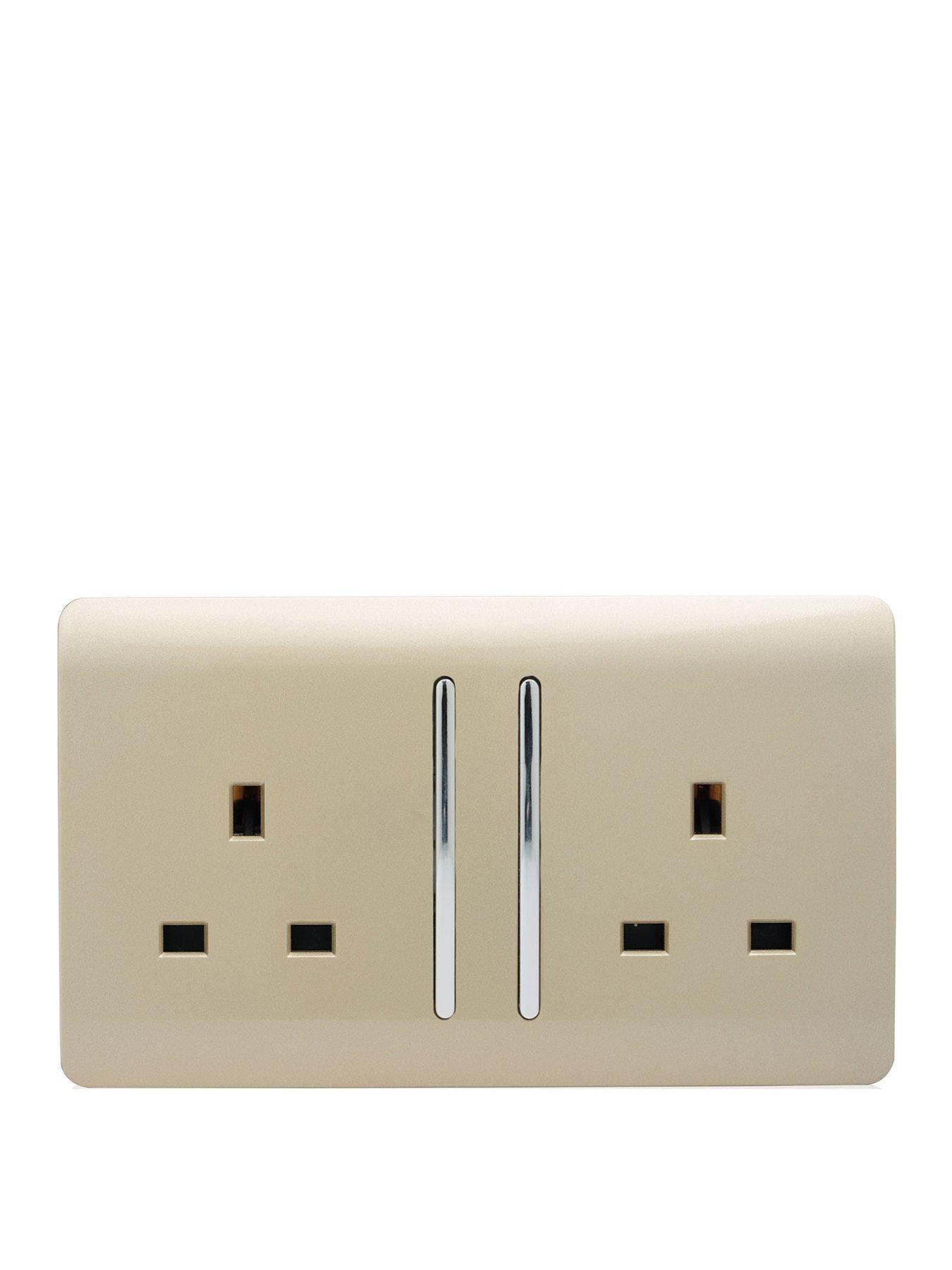 Product photograph of Trendiswitch 2g 13a Switched Socket Gold from very.co.uk