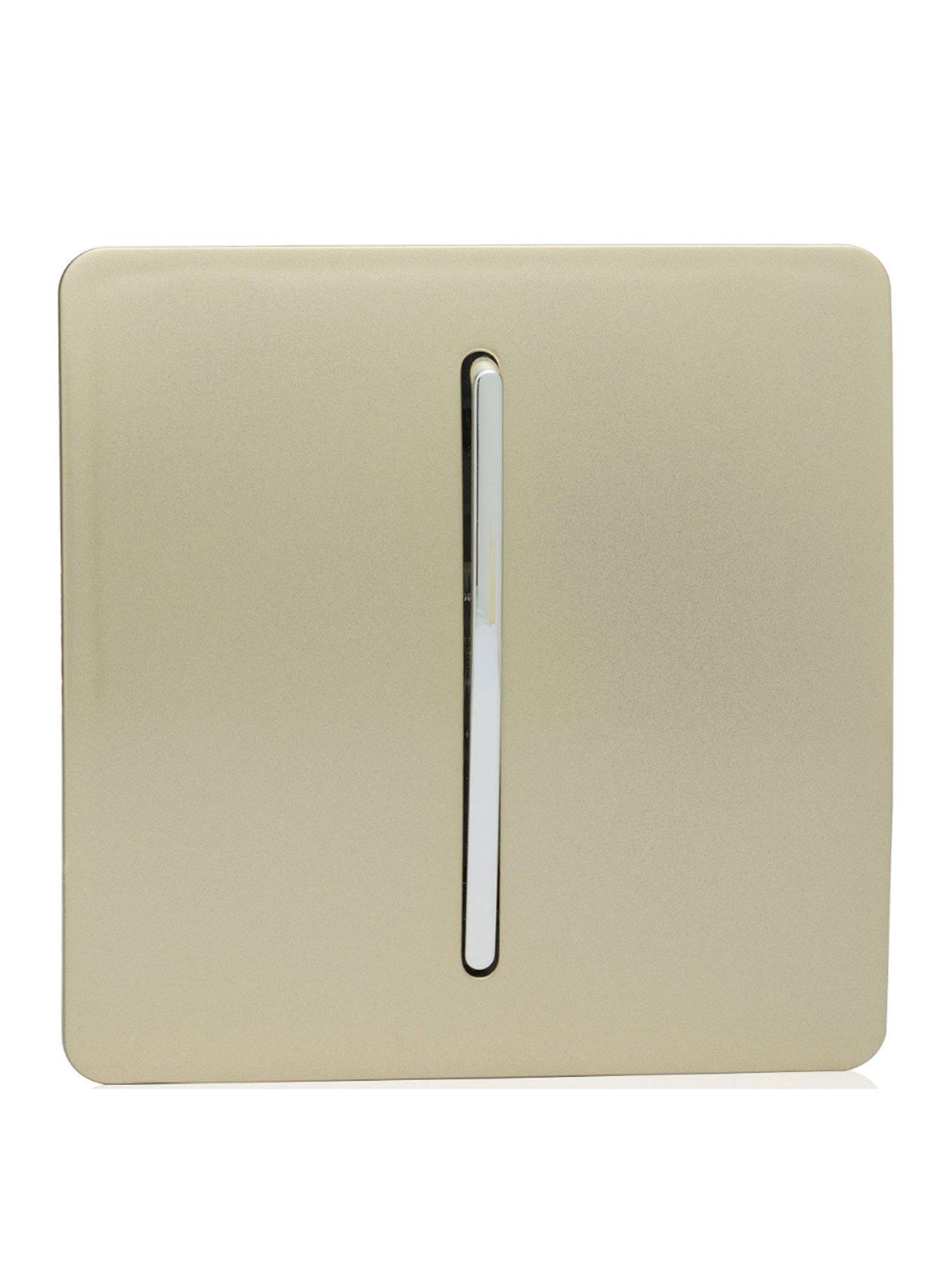 Product photograph of Trendiswitch 1g 2w 10 Amp Light Switch Gold from very.co.uk