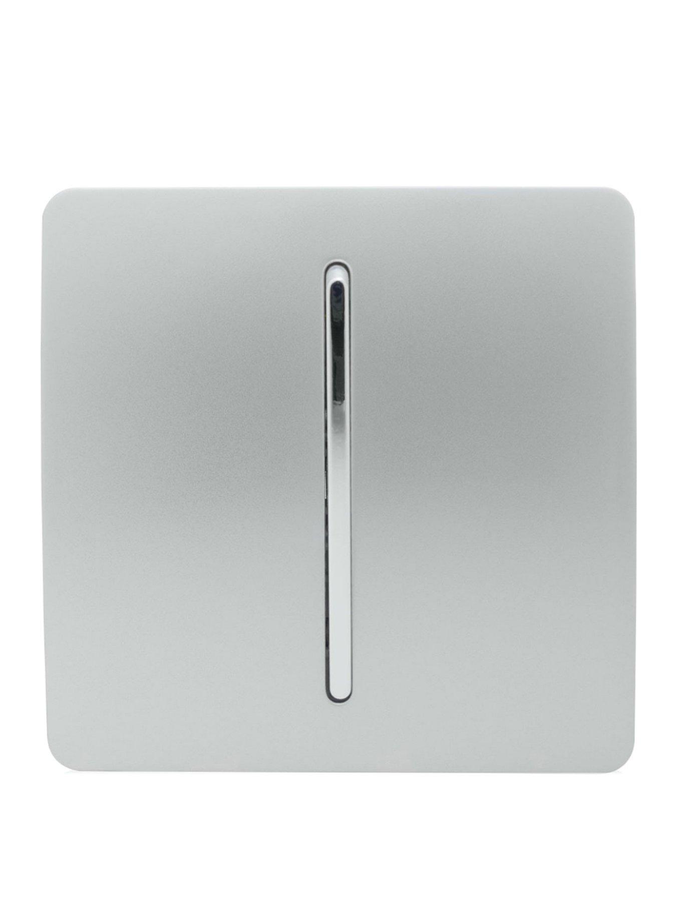 Product photograph of Trendiswitch 1g 2w 10 Amp Light Switch Silver from very.co.uk
