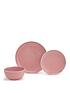  image of waterside-12-piece-halo-bubble-gum-pink-dinner-set