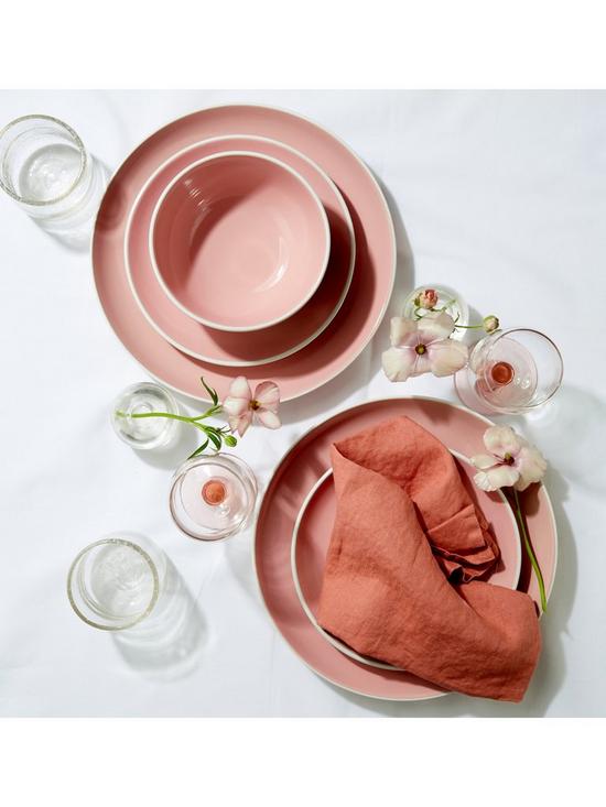 stillFront image of waterside-12-piece-halo-bubble-gum-pink-dinner-set