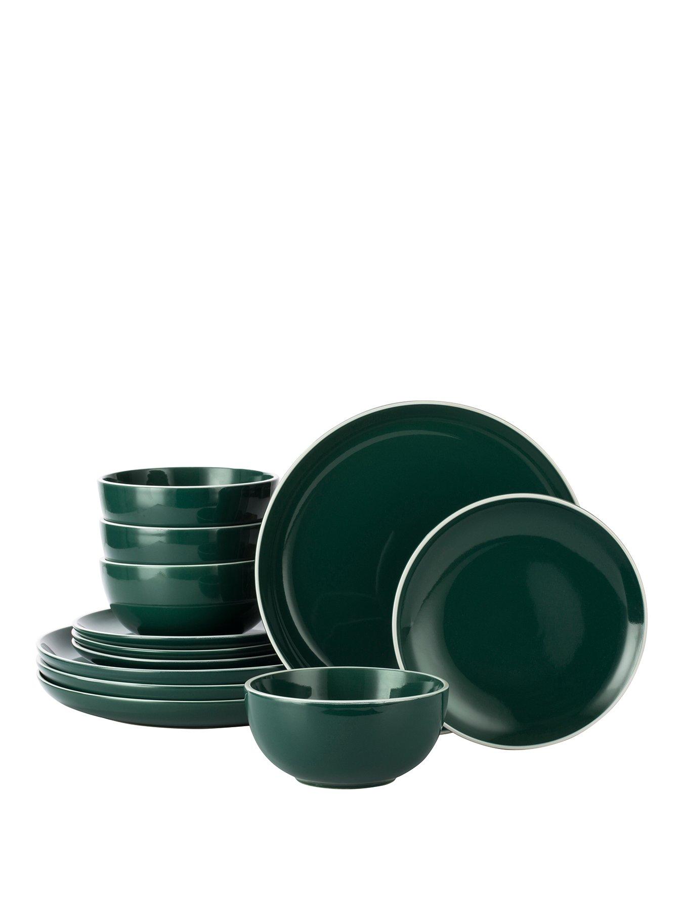 WATERSIDE 12-Piece Dinner Set in Emerald Green