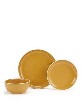 Product photograph of Waterside Halo 12-piece Dinner Set - Saffron from very.co.uk