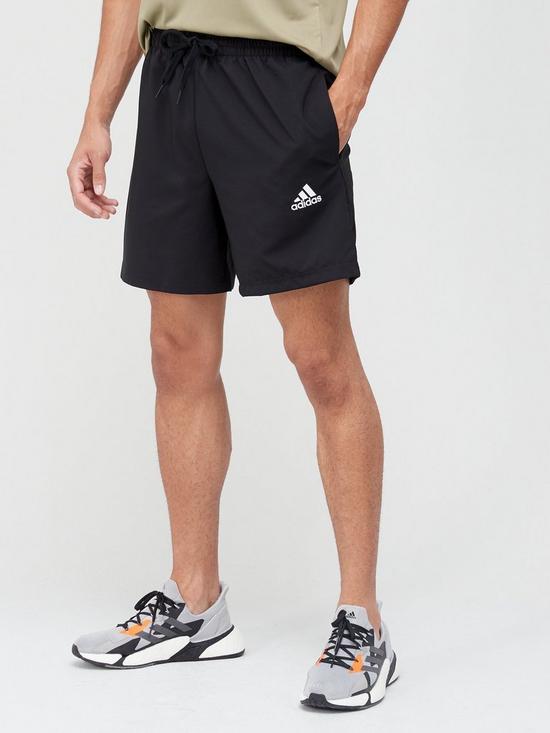 front image of adidas-bos-chelsea-shorts-blackwhite