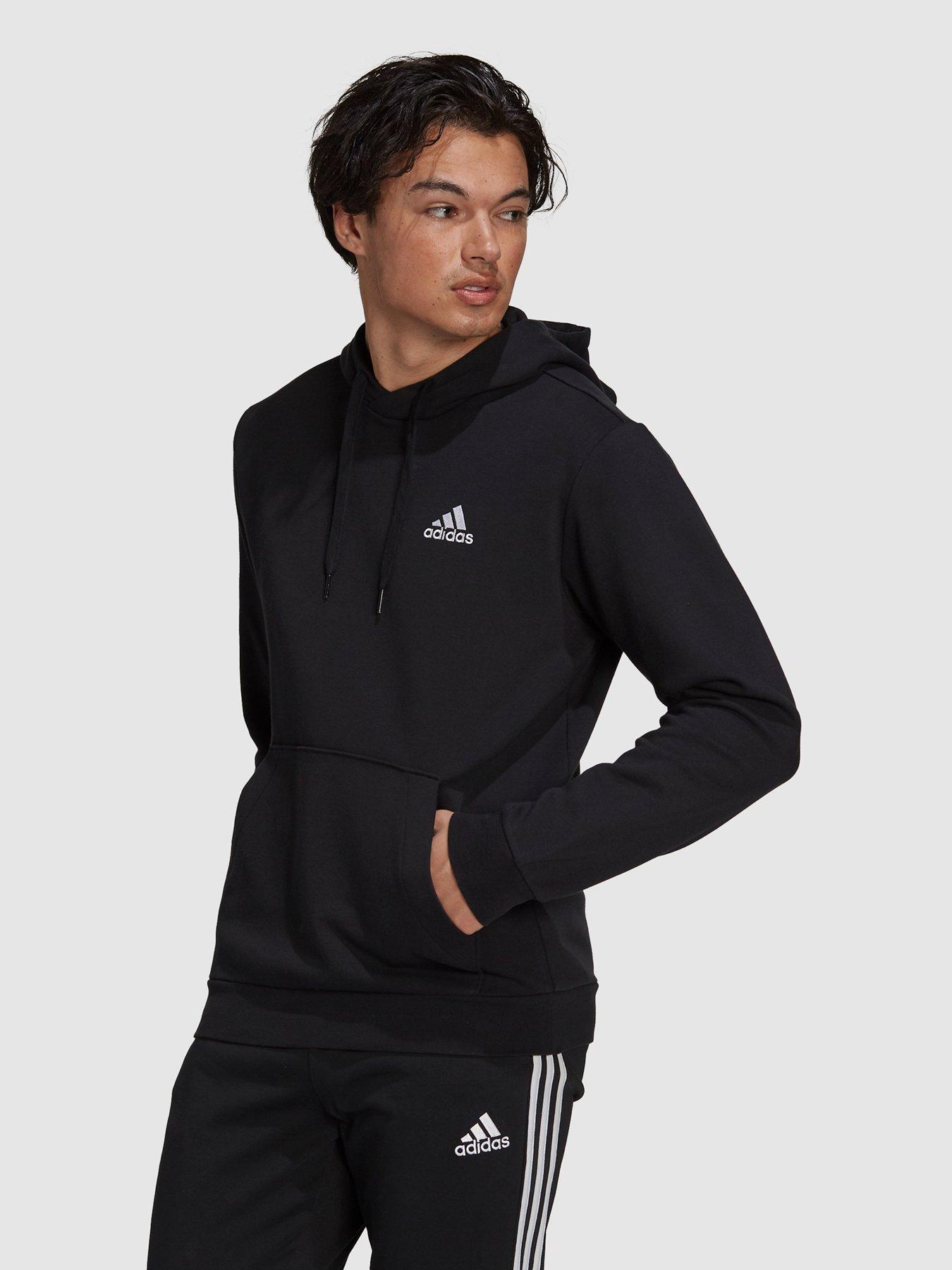 Image 1 of 4 of adidas Sportswear Essentials Fleece Hoodie - Black/White